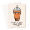 Orange Boba Tea Birthday Card - A5 Portrait - 1 Card