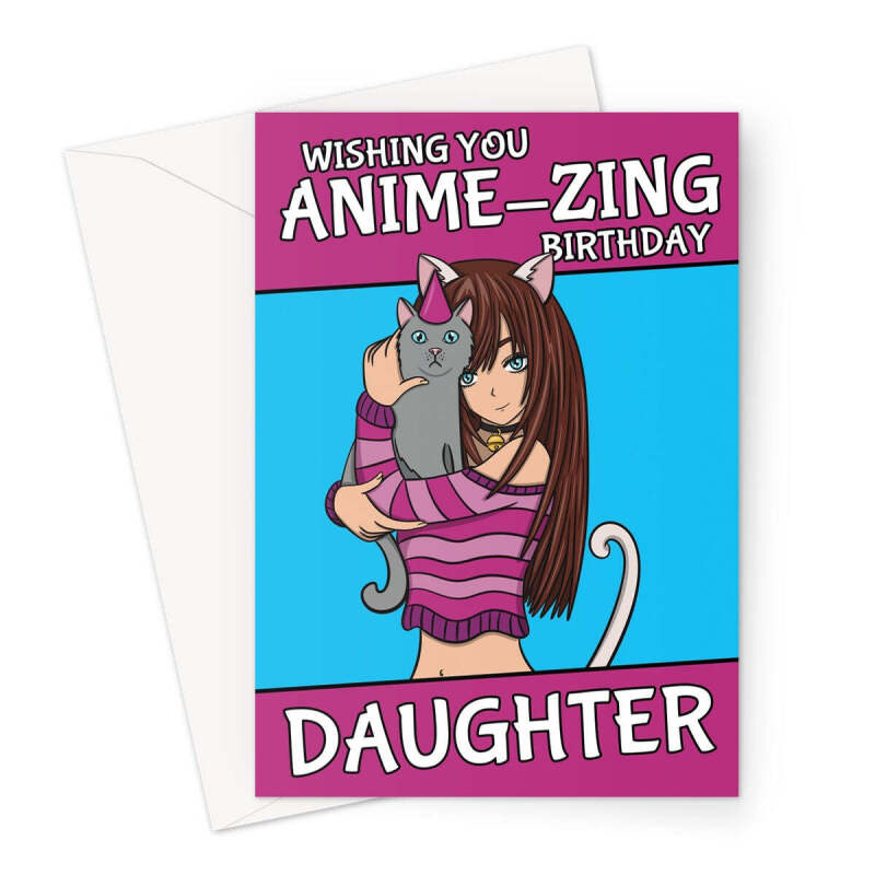 Anime Birthday Card For Girl - Daughter - A5 Portrait - 1 Card