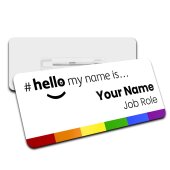Hello My Name is Name Badge Rainbow Personalised Badge