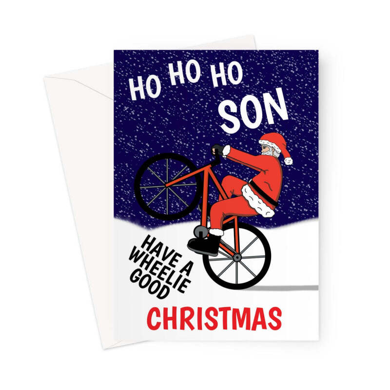 Cycling Christmas Card For Son - A5 Portrait - 1 Card