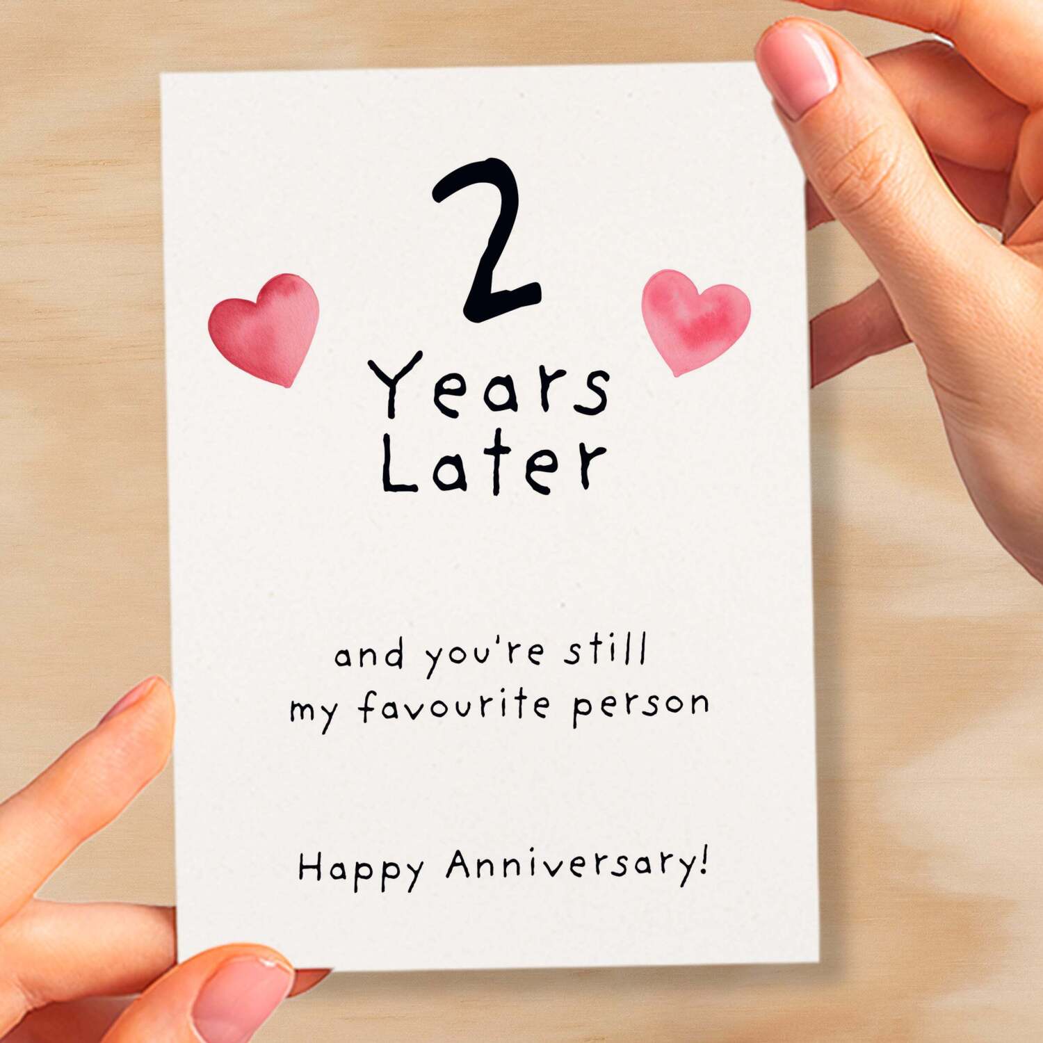 2nd Wedding Anniversary Card For Wife Anniversary Card for Husband 2 Year Anniversary Card For Boyfriend or Girlfriend Second Anniversary - Large (5x7) / Blank Message