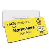 Hello My Name is Name Badge Yellow Griaffe Personalised Premium Name Badge #hello mynameis Name Badge, Nurse Bages, Doctor Name Badges