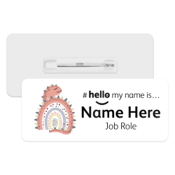 #hello my name is... Name Badge - Boho Dino Rainbow