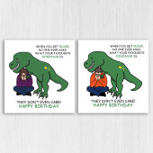 Funny adult dinosaur birthday card: No one asks what your favourite dinosaur is, they don't even care (Size A6/A5/A4/Square 6x6")