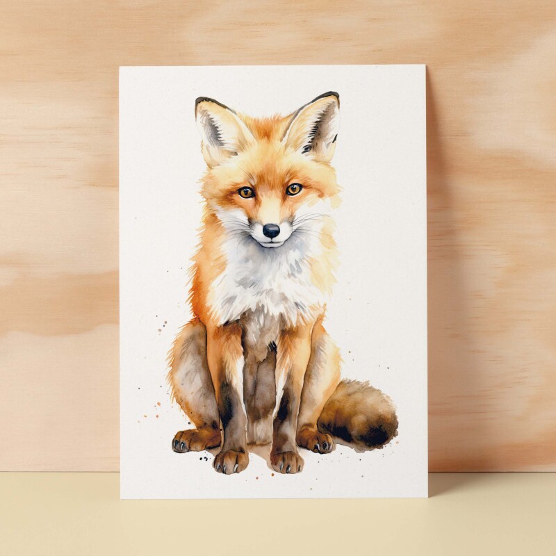 Fox Notelet Card For Anyone Any Occasion Card For Her or For Him 5x7, A6 Card For Birthday or Easter Card Thank You Card Wildlife - Small (4x6) / Blank Message