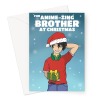 Christmas Anime Card For Brother - A5 Portrait - 1 Card