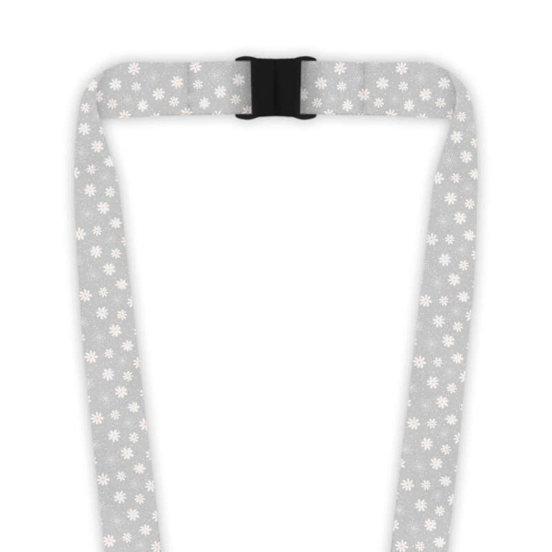 Double Breakaway Lanyard - Grey Daisy
