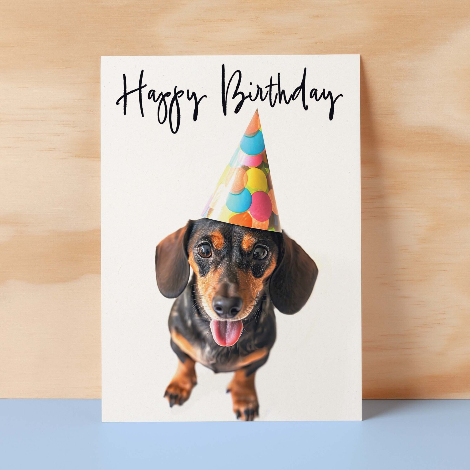 Birthday Card For Her Card For Friend Mum or Sister Birthday Card For Him Brother Dad Happy Birthday Card of Dachshund Dog Fun Birthday Card - Small (4x6) / Blank Message