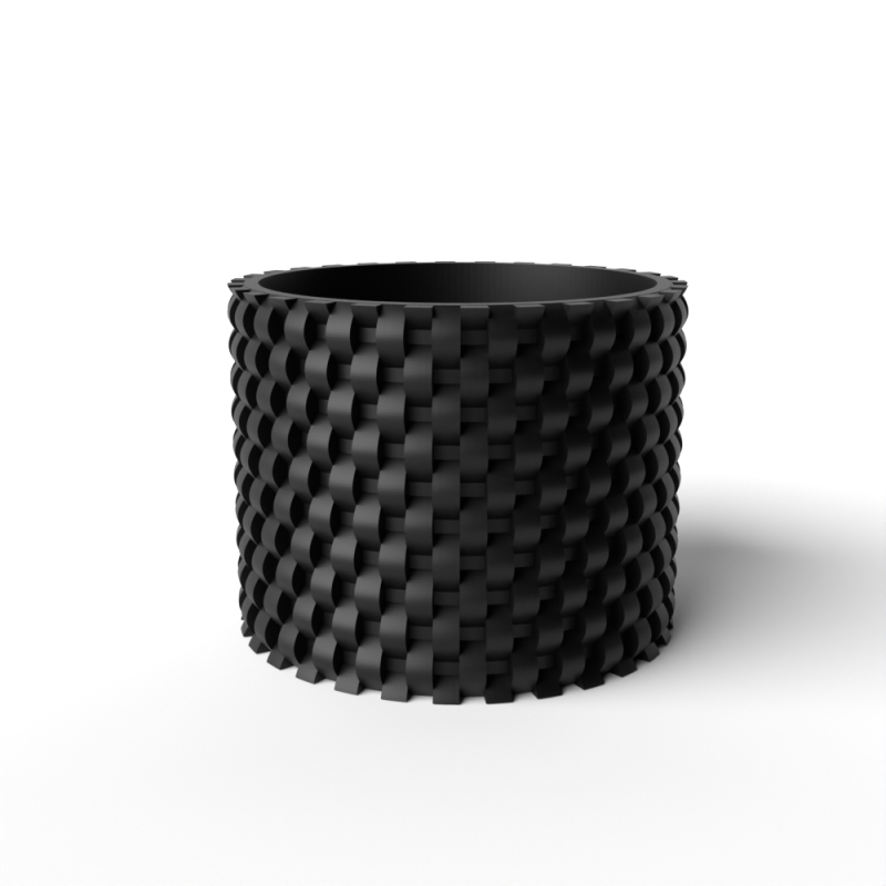 The Cheo Planter Pot with Drainage Tray & Stand: Modern and Unique Home Decor for Plants and Succule - Black - 3"