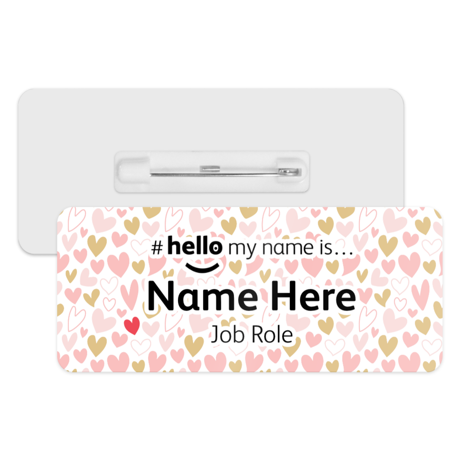 #hello my name is... Name Badge - Hidden Red Heart