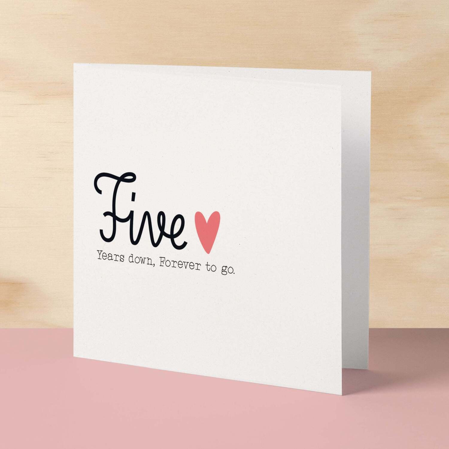 5 Year Anniversary Card For Wife 5th Wedding Anniversary Card For Husband Anniversary Card For Wife Wedding Anniversary Card Five Years - Square (6x6) / Blank Message