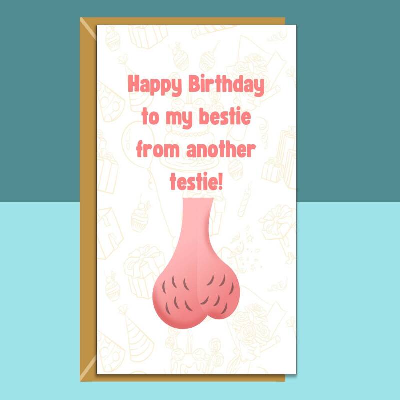 Funny Bestie Birthday Card - Personalised Best Friend Card - Ideal rude card for your mate - Blank inside - Regular