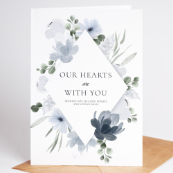 Sympathy Card - Sorry For Your Loss - Our hearts are with you - A6 - 4.1" x 5.8"