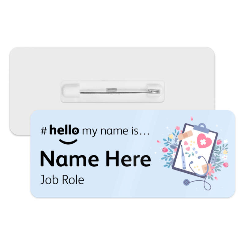 #hello my name is... Name Badge - Floral Clipboard