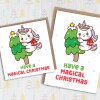 Have a magical Christmas unicorn magic, Holidays, Xmas card for children, kids, daughter, granddaughter, niece (Size A6/A5/A4/Square 6x6") - A6: Single card
