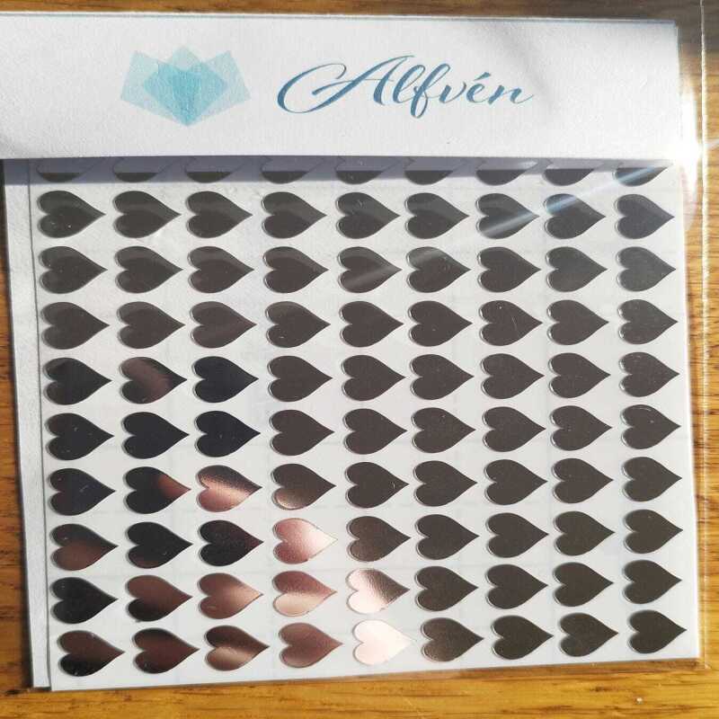 Gold, Silver or Holographic Heart Stickers 100 in a set 1cm and 8mm - 1 - Gold