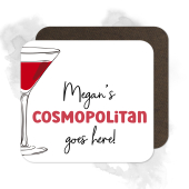 Personalised Cosmopolitan Cocktail Coaster