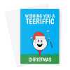 Merry Christmas Card - Golf Ball Teeriffic Pun - A5 Greeting Card - A5 Portrait - 1 Card