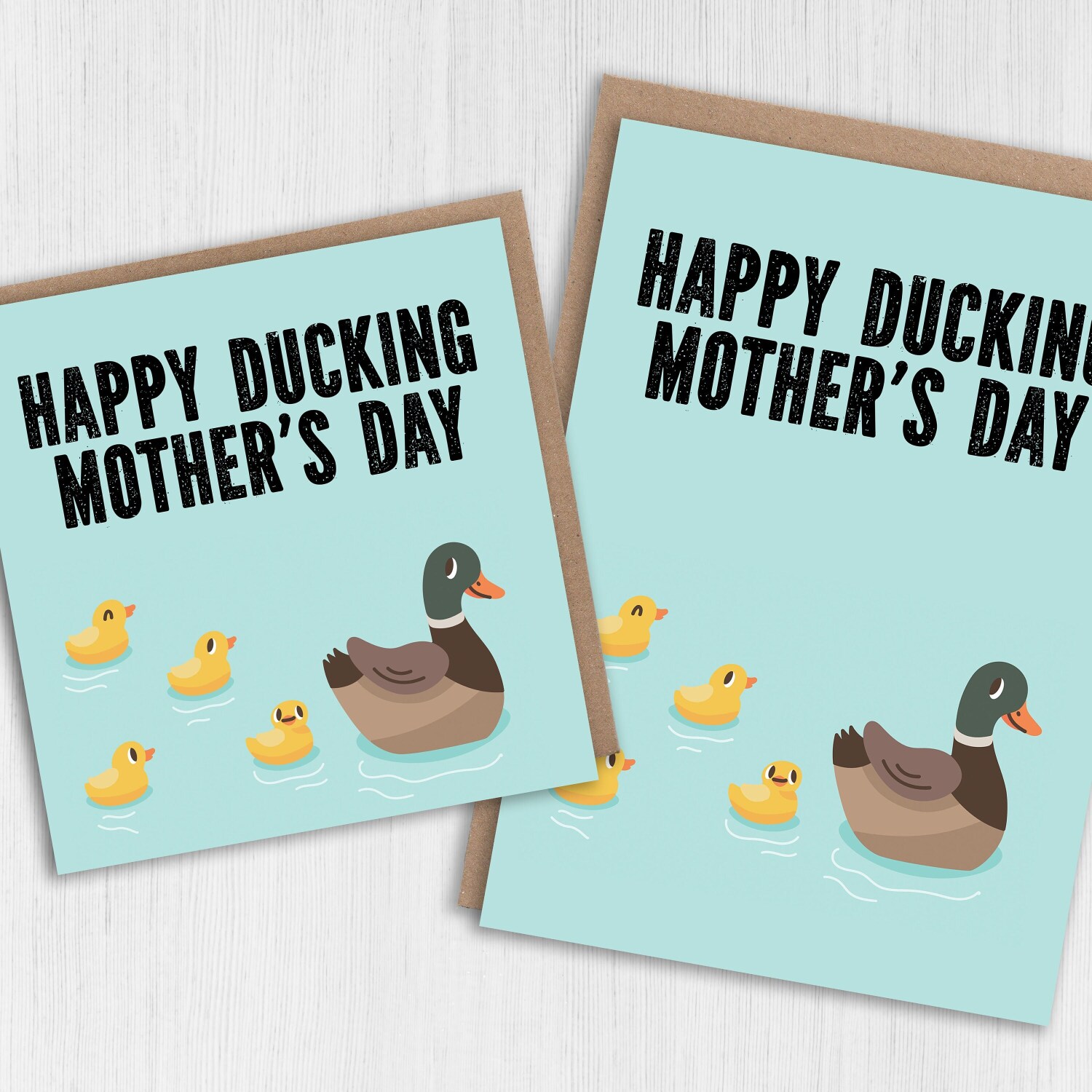 Happy Ducking Mother's Day funny duck autocorrect Mother's Day card for mum, mom, mam, mother from son, daughter (Size A6/A5/A4/Square 6x6") - A6: Single card