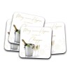 Champagne Bar Runner Mat, Custom Beer Mats & 4 x Drinks Coasters Gift Set Garden Bar Sets/ Personalised Mats Home Bar Family Name Bar Mat - Set of 4 Coasters