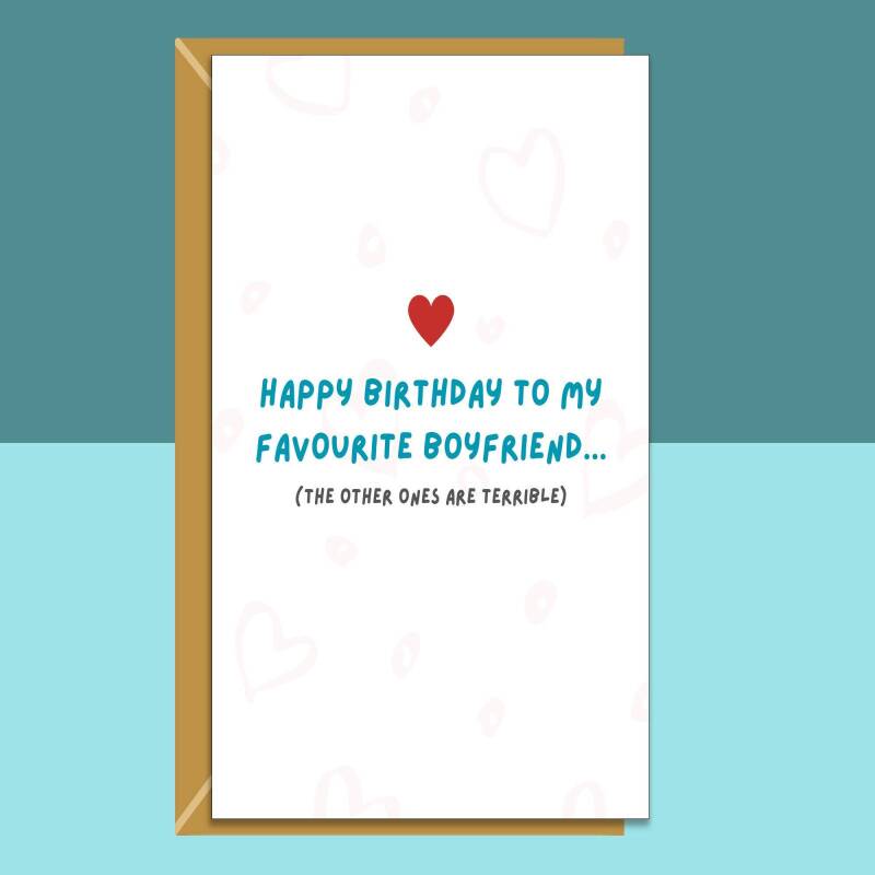 Funny boyfriend birthday card - For him - Personalised - Bf birthday cards - Cheeky - Blank inside - Regular