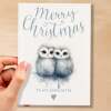 Christmas Card For Her Card For Him Xmas Card For Girlfriend or Boyfriend Christmas Card for Wife Christ Card For Husband Cute Owls - Large (5x7) / Blank Message