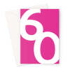 Big 60th Birthday Card Bright Pink - A5 Portrait - 1 Card