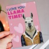 I love you llama time cute, funny animal anniversary card for wife, husband, boyfriend, girlfriend (Animalyser) Size A6/A5/A4/Square - A6: Single card