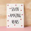 7 Year Anniversary Card For Wife or Husband Anniversary Card for 7th Anniversary Card For Boyfriend or Girlfriend Seven Wedding Anniversary - Small (4x6) / Blank Message