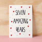 7 Year Anniversary Card For Wife or Husband Anniversary Card for 7th Anniversary Card For Boyfriend or Girlfriend Seven Wedding Anniversary