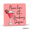 STRAWBERRY DAIQUIRI Coaster Cocktail Personalised Coaster, Personalised, Fathers Day gift, Secret Santa, Birthday Gift, Home Bar. Cocktails - Single Coaster