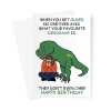 Funny Dinosaur Birthday Card - Adult T-Rex Meme - A5 Portrait - 1 Card