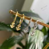Anchor Charm Huggie Hoop Earrings