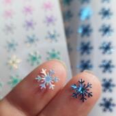 Snowflake Stickers, Blue & Opal Mix, 100 Stickers total