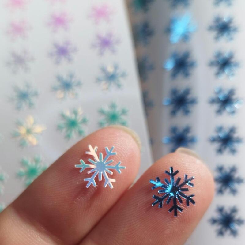 Snowflake Stickers, Blue & Opal Mix, 100 Stickers total