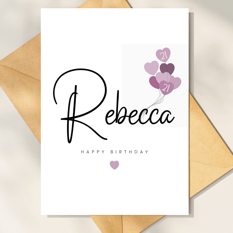 Personalised 21st Birthday Card For Her, Happy Thirtieth Birthday Card, Daughter 21st Birthday Card, 21st Birthday Gift For Sister, Friend - A6 - 4.1″ x 5.8″