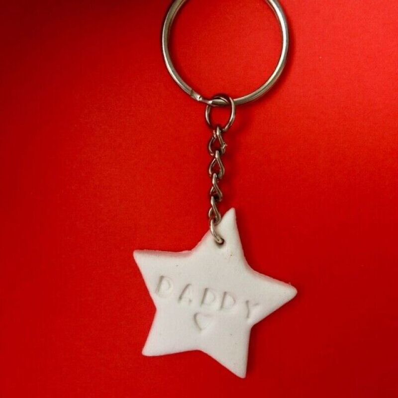 Handmade Fathers Day Card, Daddy Keyring Card, Fathers Day Star Card - Blank inside