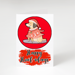 'Happy Howl-idays' Christmas Dog Greetings Card - A6 - 4.1" x 5.8"