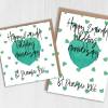 Personalised Emerald (55th/55 years) anniversary card: Personalised with date (Size A6/A5/A4/Square 6x6") - A6: Single card