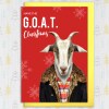 Have the Greatest of All Time (G.O.A.T) Christmas goat in clothes Holidays, Xmas, festive card (Animalyser) (Size A6/A5/A4/Square 6x6") - A6: Single card