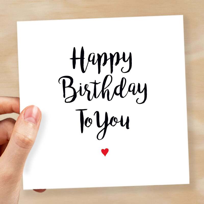 Happy Birthday Card For Him Boyfriend Birthday Card Girlfriend Birthday Card Husband Happy Birthday Card For Wife or Best Friend - Square (6x6) / Blank Message