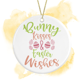 Easter Ceramic Hanging Decoration - Bunny Kisses & Easter Wishes