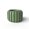 The Panu Planter Pot with Drainage: Tray & Stand Included for Plants - Matte Dark Green - 3"