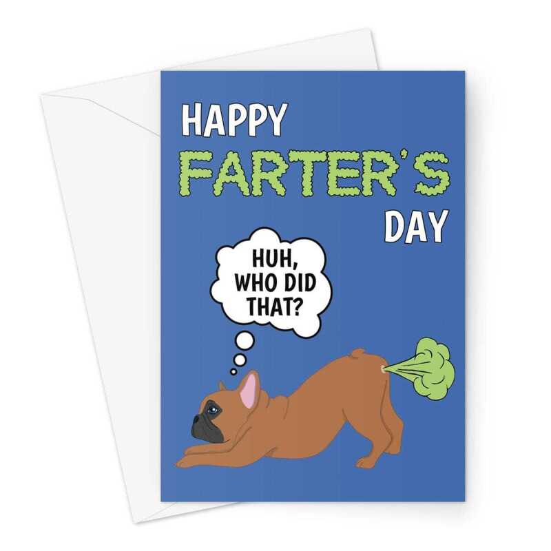 Funny Father's Day Card From The Dog - Farting Frenchie - A5 Portrait - 1 Card