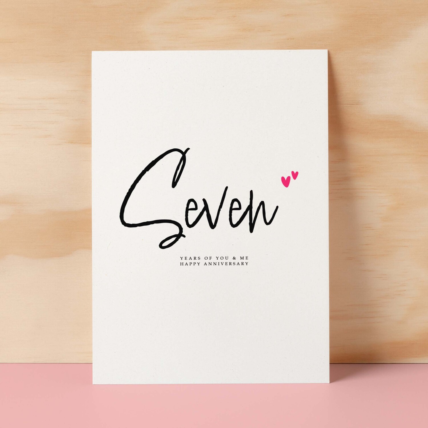 Seven Year Anniversary Card For Husband 7 Year Anniversary Card Boyfriend or Girlfriend Wedding Anniversary Card For Wife - Small (4x6) / Blank Message