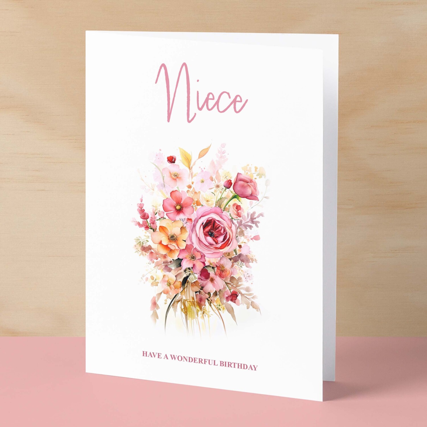 Birthday Card For Niece Card For Her Card for Niece Luxury Card For Niece Birthday Card for Loved One Niece Card Birthday Flower Card - Small (4x6) / Blank Message