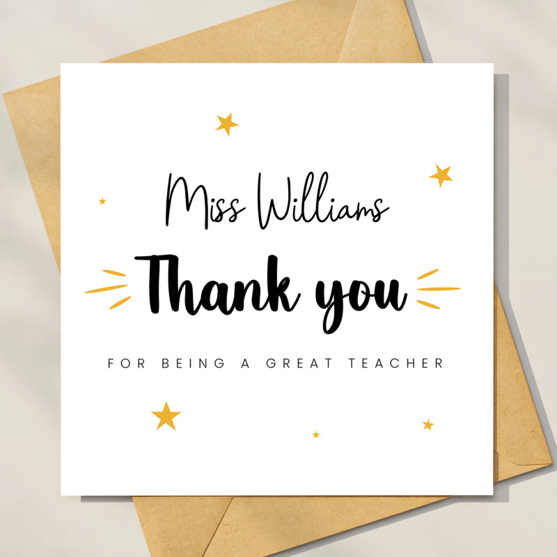 Thank You For Being A Great Teacher, Personalised Teacher Card