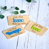 Personalised look what I made magnet, Personalised magnet, personalised gifts, maple, rustic hift