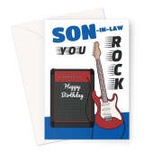 Son-In-Law Birthday Card - You Rock Guitar Design, Musical Birthday Greeting