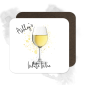 Personalised White Wine Coaster with Splash Effect